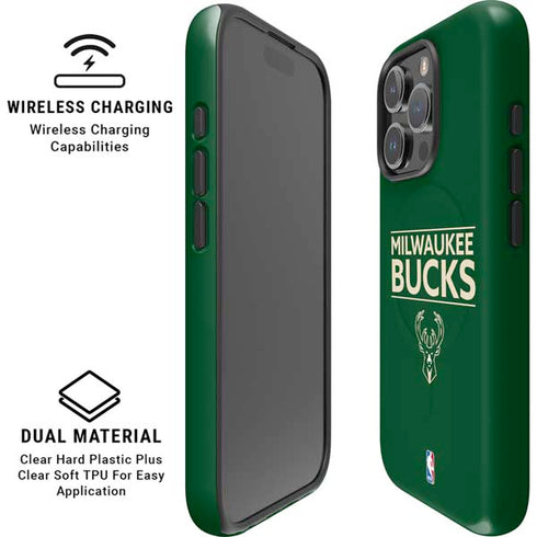 NBA Milwaukee Bucks Standard - Green iPhone 16 Pro Magsafe Impact Case